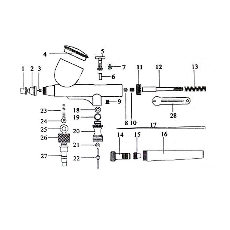 PHỤ KIỆN AIRBRUSH - LINH KIỆN THAY THẾ CHO AIRBRUSH AB 130 / AB 131 / AB 180 / AB 183 / AB 116