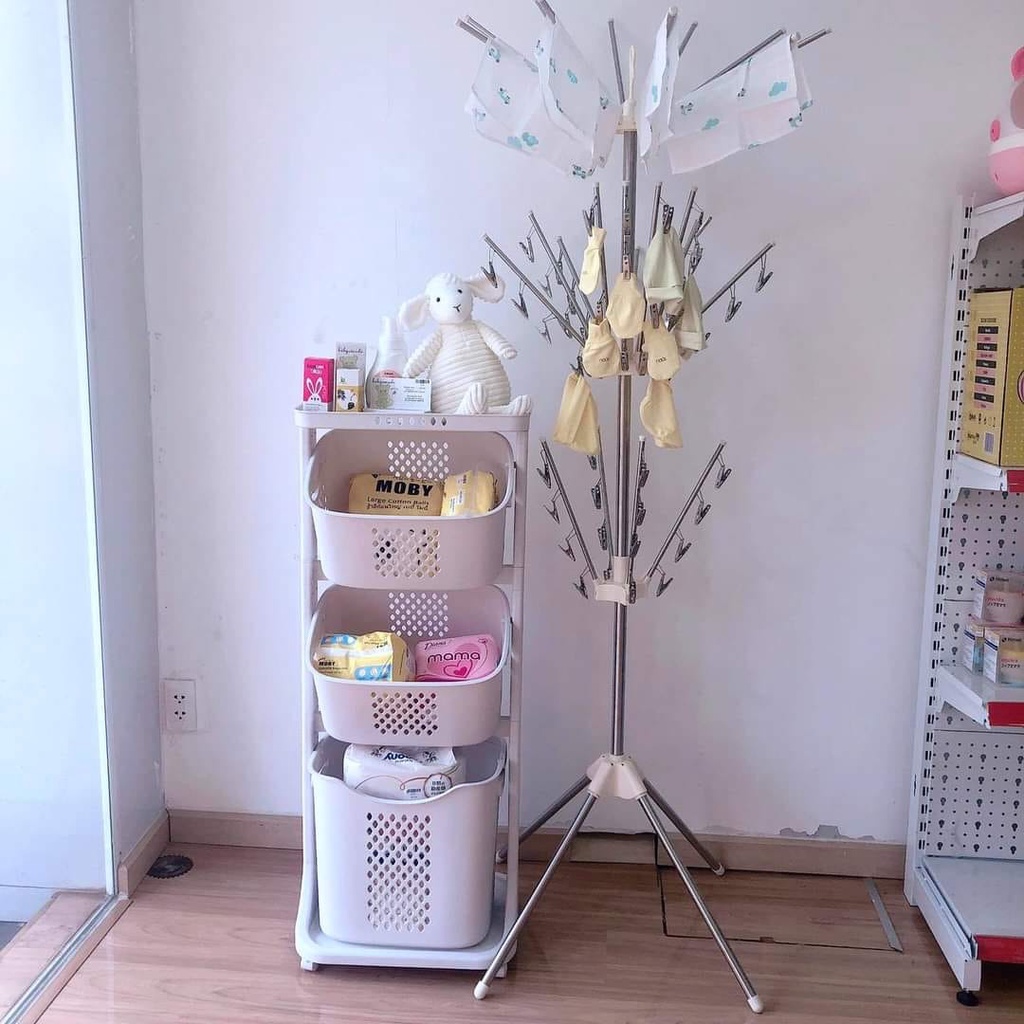 Kệ Đựng Đồ 4 Tầng Cho Mẹ và Bé Plactic Việt Nhật