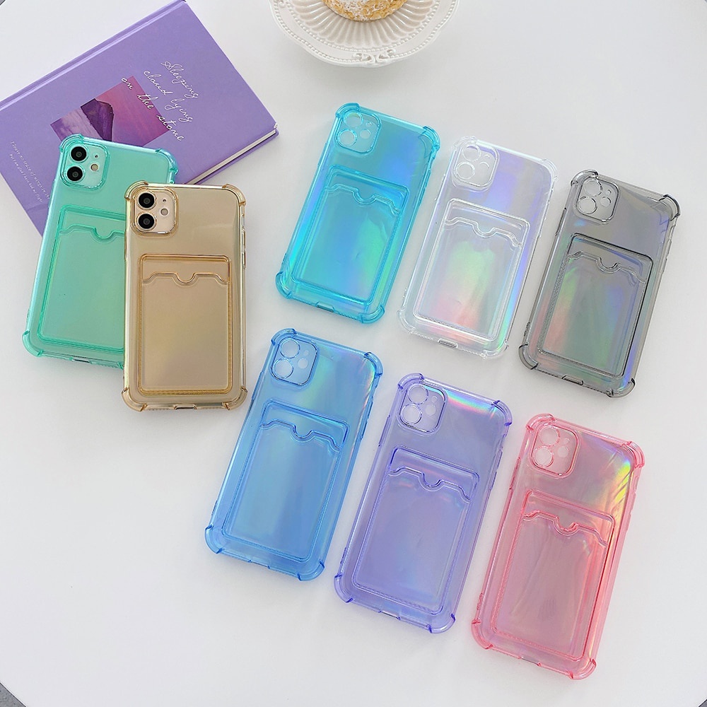 Ốp Điện Thoại Trong Suốt Chống Sốc Có Ngăn Đựng Thẻ Cho Iphone 14 Pro Max 11 12 Pro Max Ix Xs Max Xr I7 8 Plus
