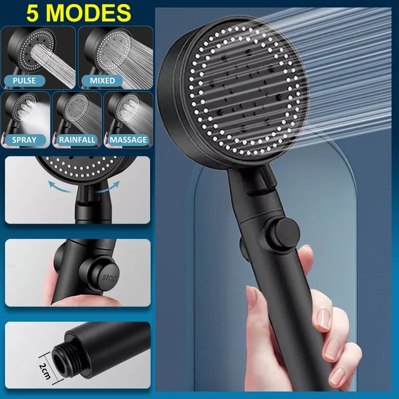 Đầu Vòi Sen Áp Suất Cao 5 Chế Độ Điều Chỉnh Được Tiết Kiệm Nước