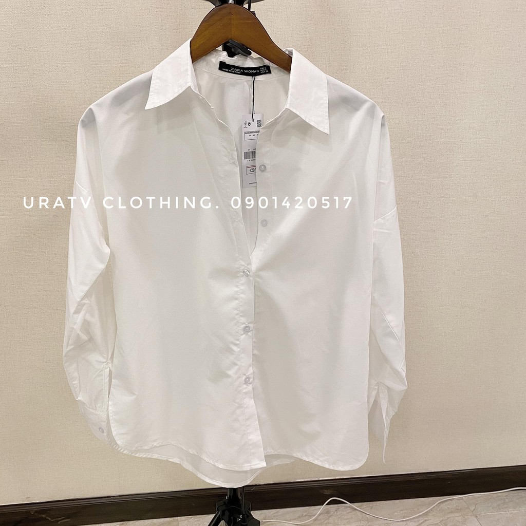 [FREESHIP - ẢNH CHÍNH CHỦ] Áo SƠ MI trắng tay dài VẠT BẦU ZR 195