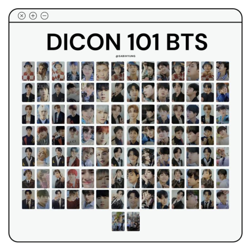 BỘ LẺ 7 CÁI PHOTOCARD ĐỦ THÀNH VIÊN BTS DICON 2022 101 CARDS