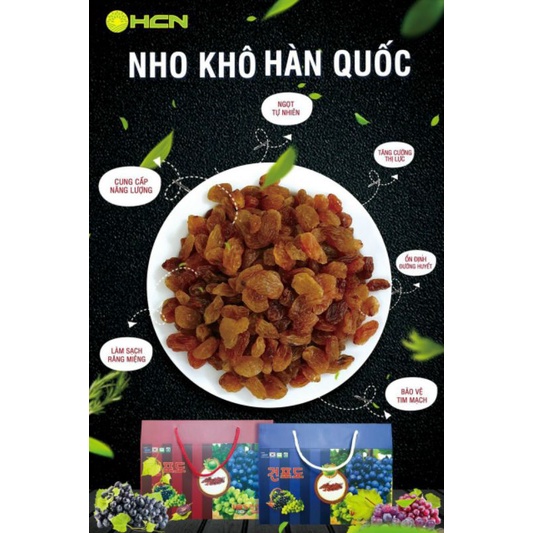 (bán sỉ) Hộp 1KG Nho Khô Hàn Quốc ( cao cấp)