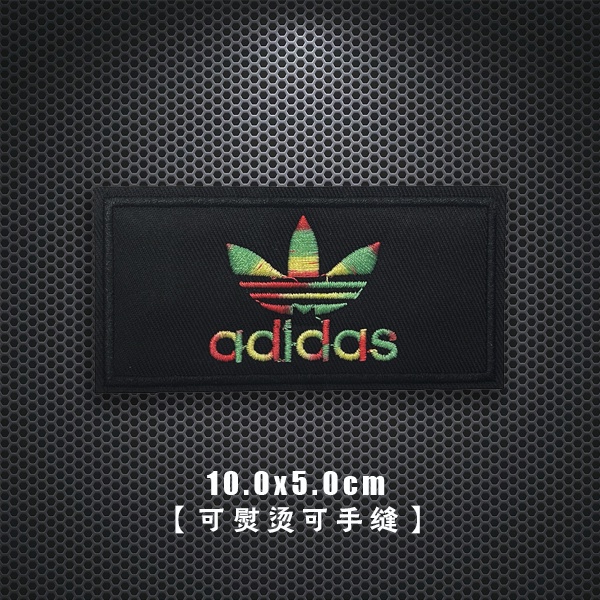 ADIDAS Miếng Dán Trang Trí Quần Áo Đi Học Bằng Vải Thêu Họa Tiết Cỏ Ba Lá Thời Trang
