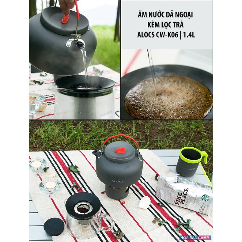 Ấm Nước Dã Ngoại Kèm Lọc Trà ALOCS CW-K06 | 1.4L