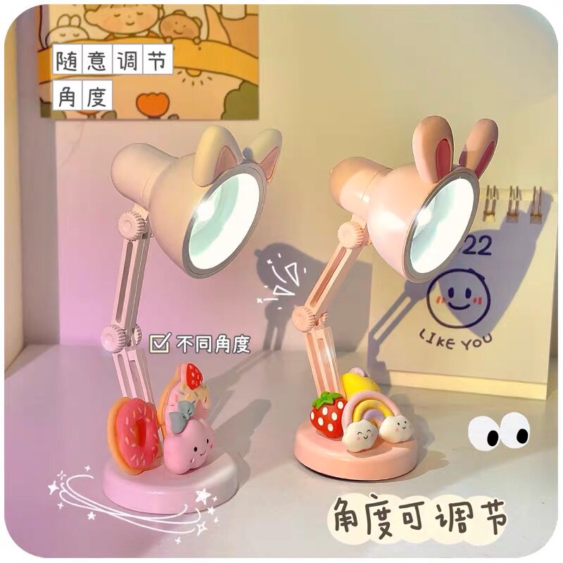 Đèn Mini Có Đồ Trang Trí, Keo Dán Để Bàn Siêu Xinh.