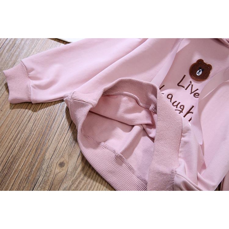 Quần áo mùa xuân cho bé gái Áo len trẻ em mới Áo Hoodie xếp ly Váy phù hợp với xu hướng thời trang