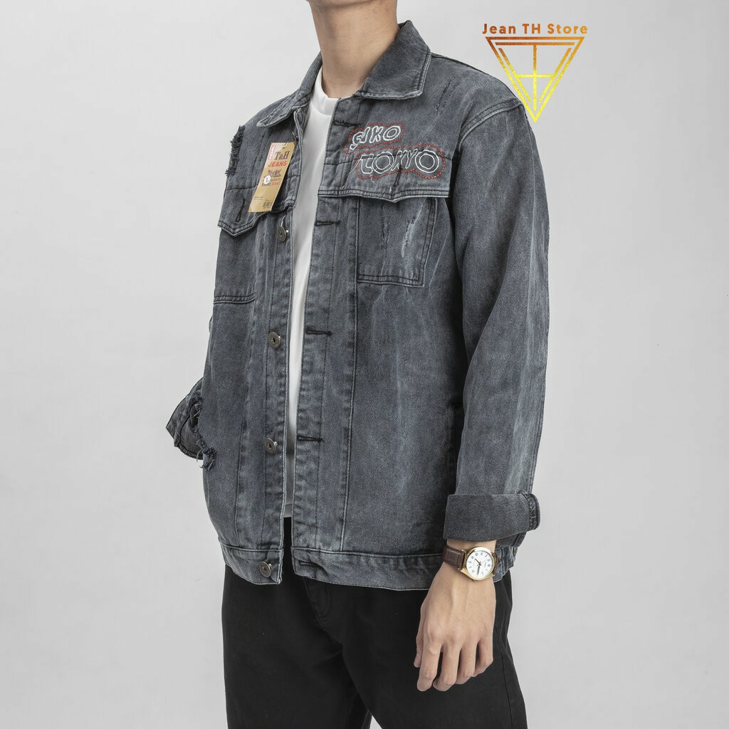 Áo Khoác Jean Nam Xám Thêu Tokyo, Áo Khoác Bò Nam Cao Cấp Sang Trọng Cá Tính, Thời Trang | BigBuy360 - bigbuy360.vn
