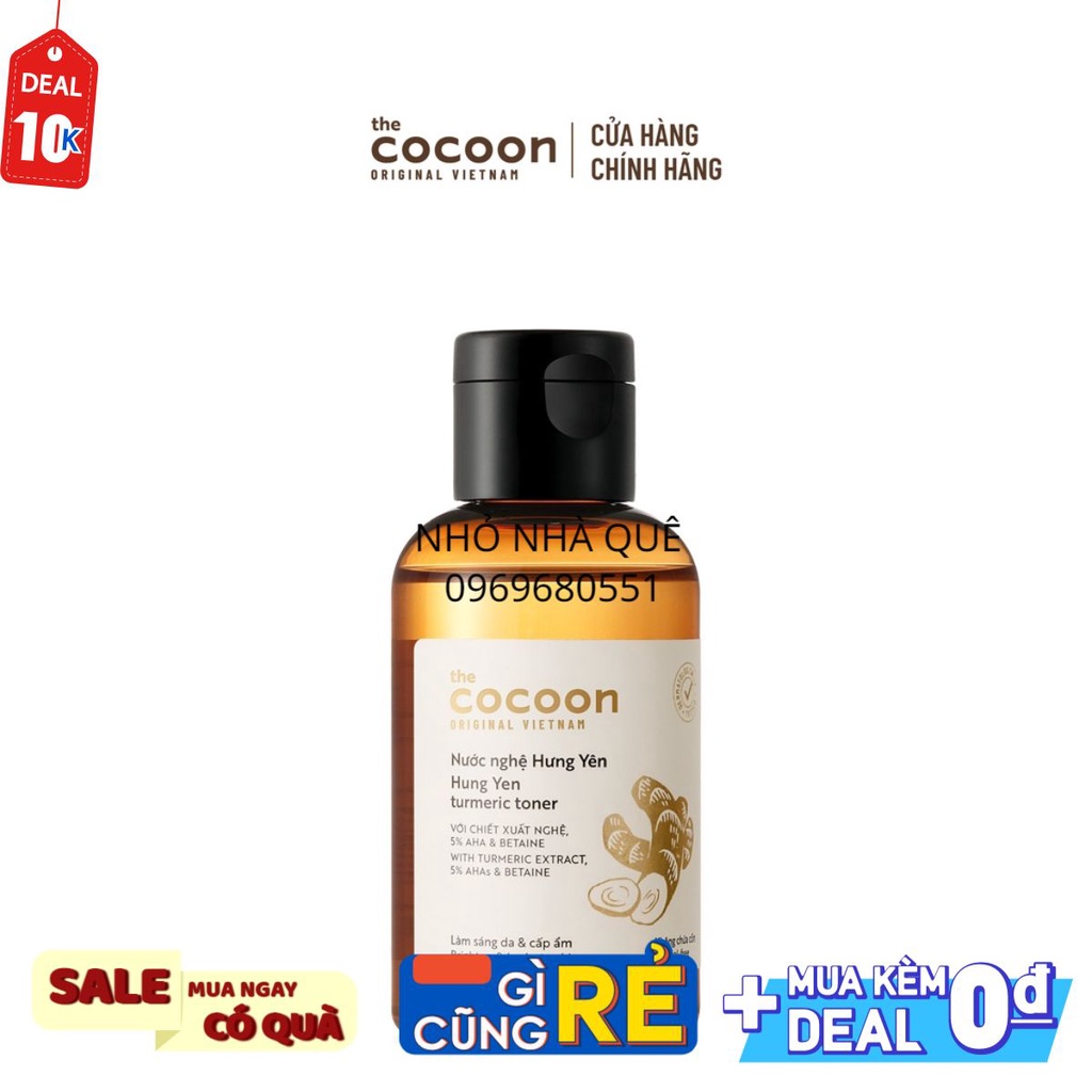 Combo Nước nghệ Hưng Yên 140ml + Mặt nạ nghệ 30ml Cocoon #PRETTY #NHONHAQUE