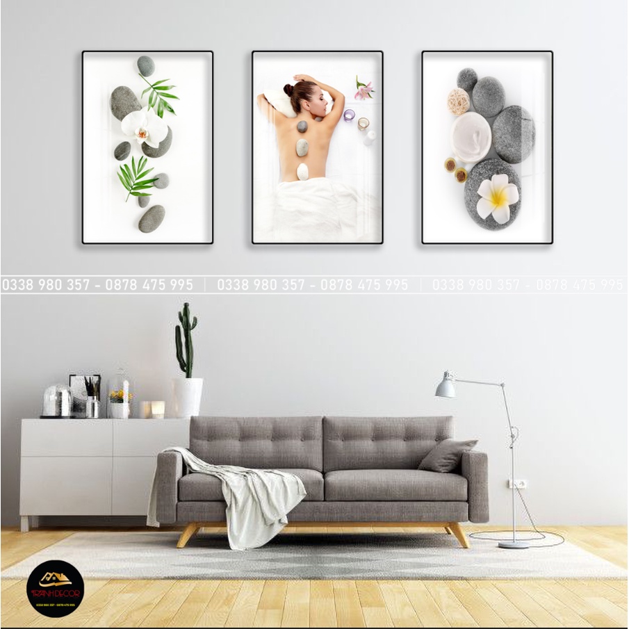 GIÁ XƯỞNG] Tranh Treo Tường/ Dán Tường SPA bộ 3 bức 40*60*3