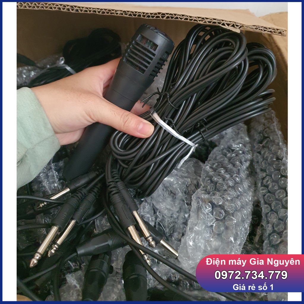 Micro hát karaoke có dây giá rẻ, dây dài 2m - Dùng các loa chân rắc P88, P89, S1,S2,S3....