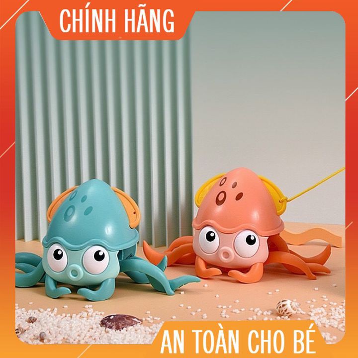 Đồ Chơi Bạch tuộc vặn cót cho bé,có dây đeo cho bé dắt đi dạo Đồ Chơi Thả Bể Bơi Cho Bé