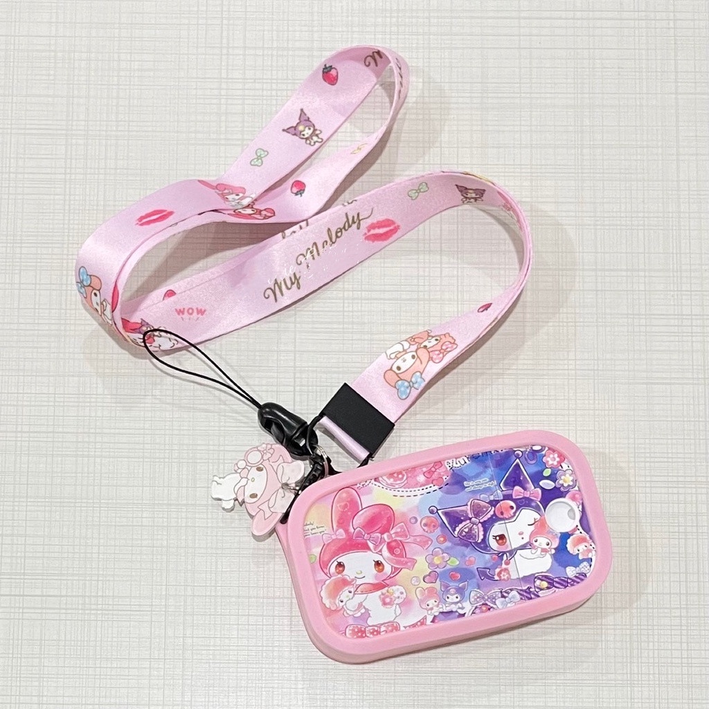 SANRIO Dây Đeo Thẻ Họa Tiết Hoạt Hình Dễ Thương Có Móc Khóa Tiện Lợi