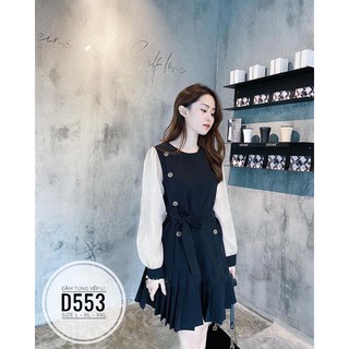 Bigsize Đầm tùng xếp li D553