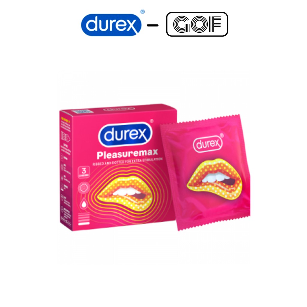 Bao cao su DUREX PLEASUREMAX Gai Gân Phát Sáng Hấp Dẫn và Kéo dài thời gian - GoF