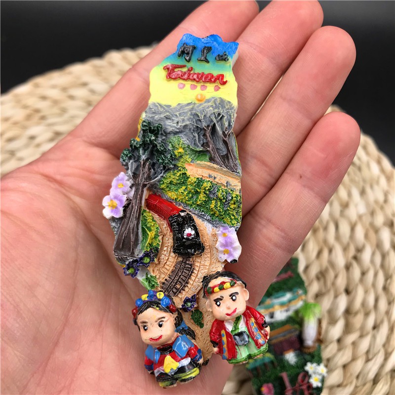 Nam Châm resin Dán Tủ Lạnh Hình Chữ Đài Loan Nổi Tiếng Du Lịch Lưu Niệm Thủ Công