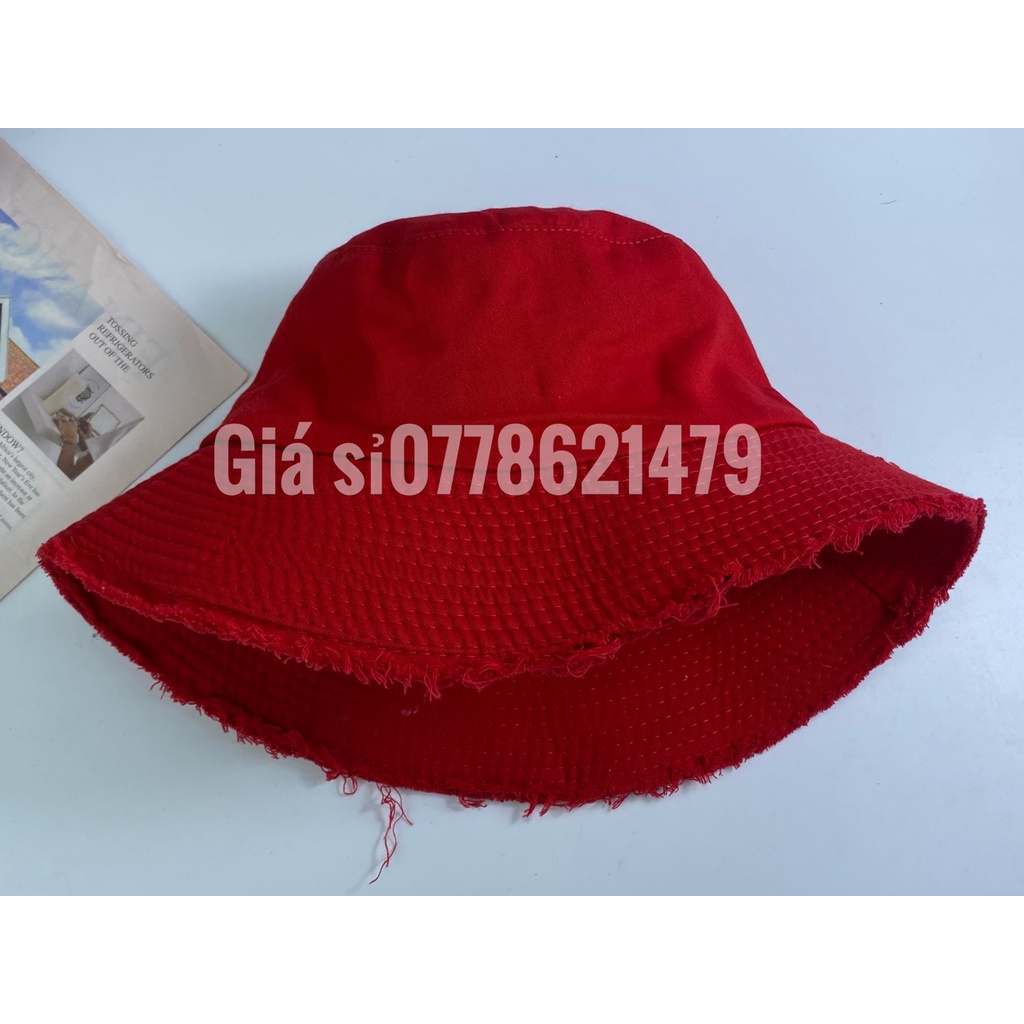 Nón bucket - Mũ tai bèo Hàn Quốc vành tua trơn cực ngầu thời trang
