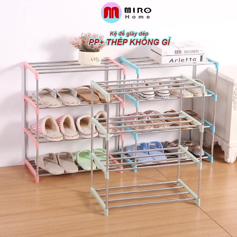 Kệ để giày dép 4 tầng thép không gỉ MIROHOME