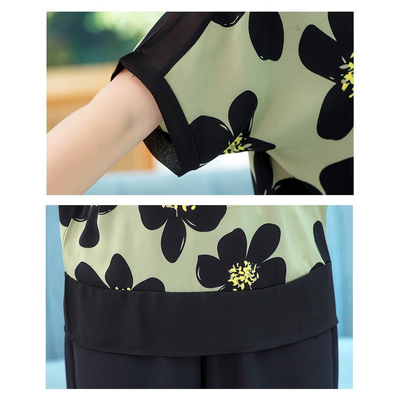 Đồ bộ trung niên nữ cho mẹ mặc nhà, Hàng Quảng Châu cao cấp, Bộ thun voan tay cánh dơi 2 màu V'vie Ladies #B20