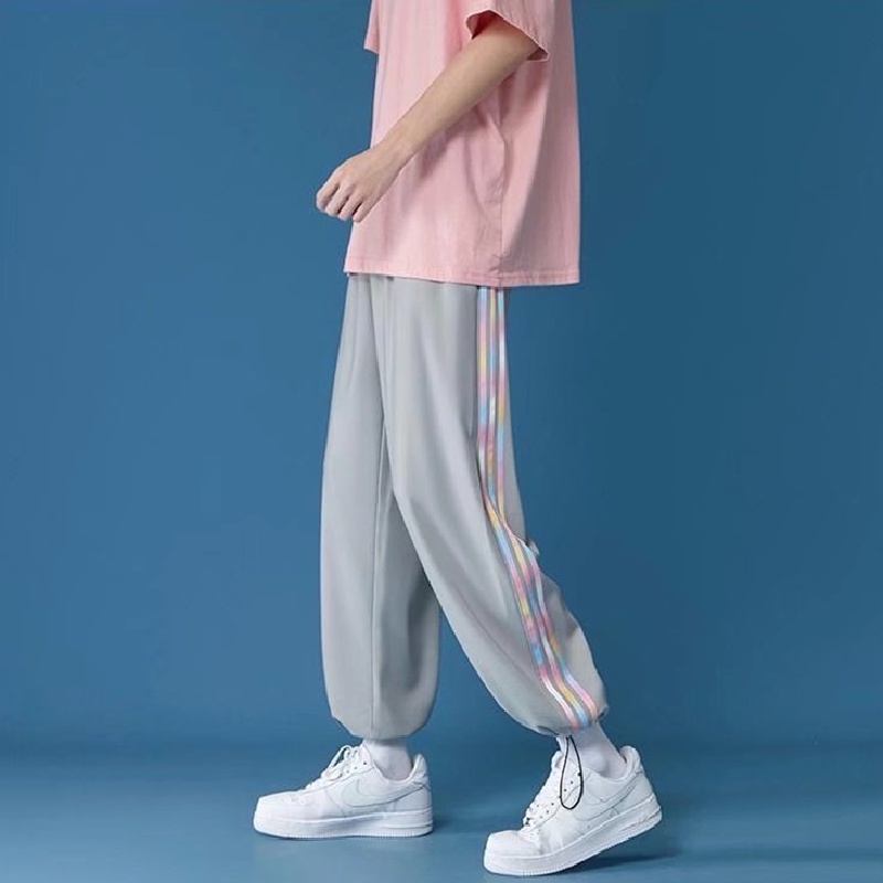 Quần Dài Thể Thao Kẻ Sọc Hai Bên Phong Cách Nhật Bản Cho Nam