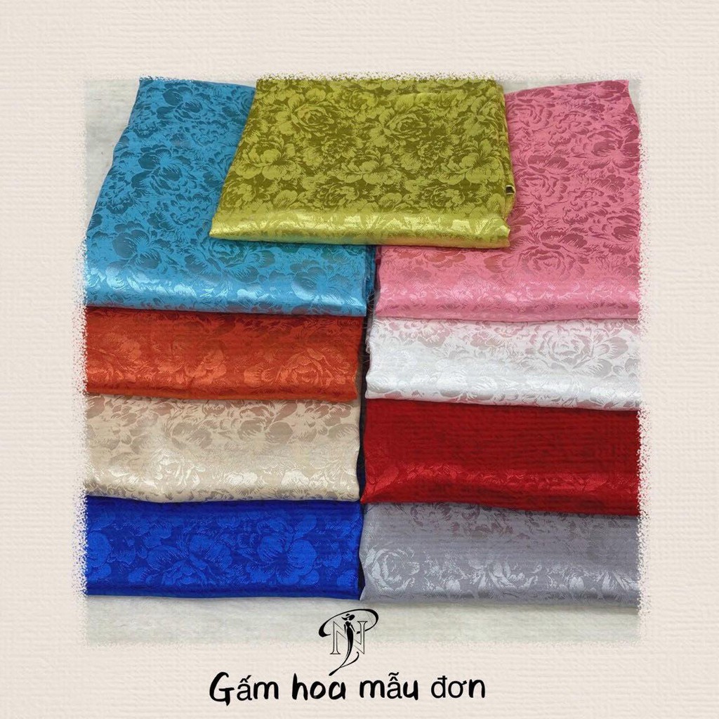 Gấm hoa mẫu đơn ĐỦ MÀU