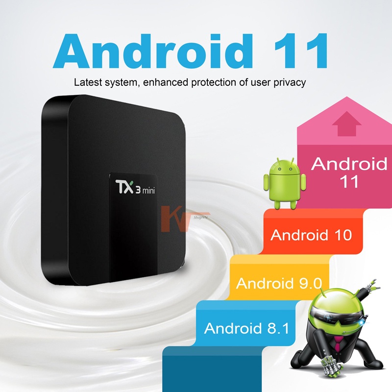 Android TV Box TX3 Mini Plus, New 2022, S905W2, AndroidTV 11.0, Wifi 5Ghz, Bluetooth, Tặng tài khoản xem phim