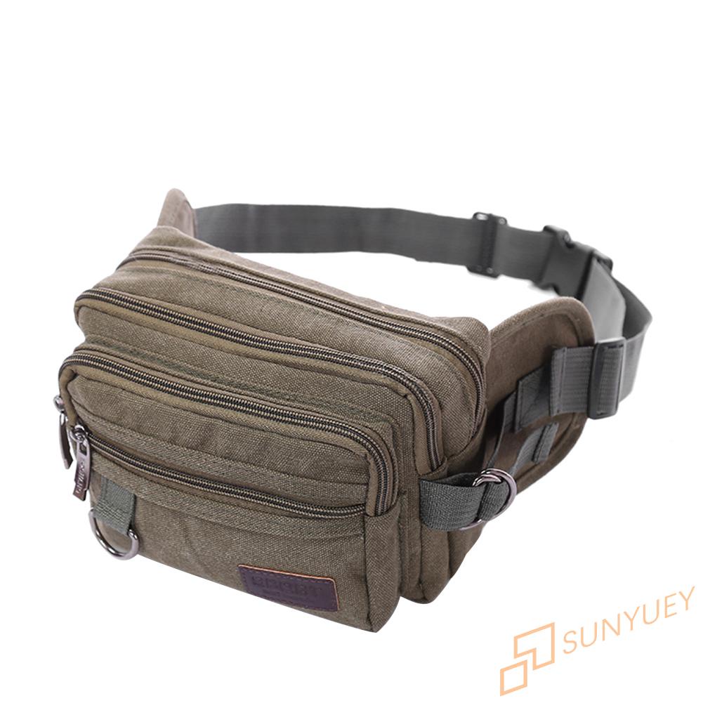 Ví canvas đeo hông nhiều ngăn phong cách vintage cho nam | BigBuy360 - bigbuy360.vn