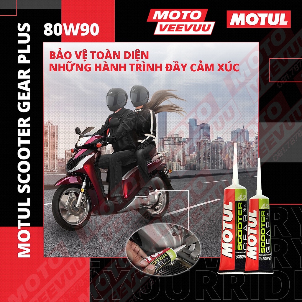 Dầu nhớt hộp số nhớt láp xe tay ga Motul Scooter Gear Plus SEA 80W90 API GL-5 120ml