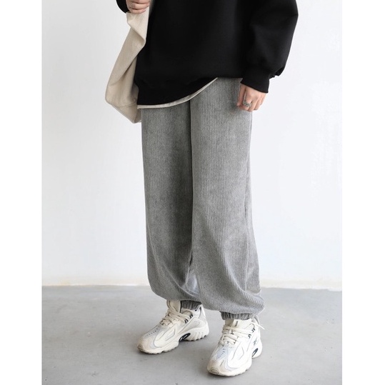 Quần Jogger Nhung Tăm Dày Dặn Siêu Ấm Fullsize 3 Màu Nam Nữ Unisex Ulzzang