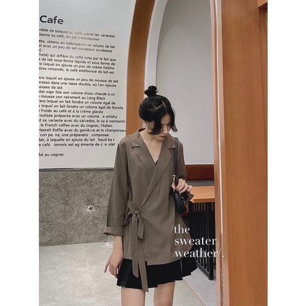 Áo sơ mi vạt chéo thắt nơ chất trượt ulzzang ( Ảnh thật ) | BigBuy360 - bigbuy360.vn