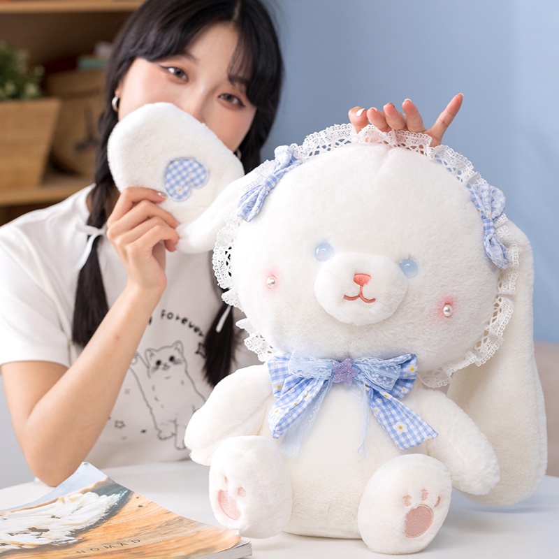 Hàng Có Sẵn Trong 24Lolita vui nhộn cho nữ Thỏ Nhồi Bông Mềm Mại Phong Cách Lolita Dễ Thương Dùng Làm Quà Tặng Thú Nhồi Bông Hình Thỏ Tai Dài 25-40cm Mềm Mại Đáng Yêu