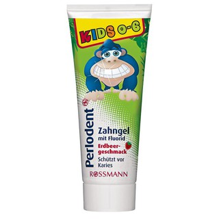Kem đánh răng Perlodent hương dâu cho bé từ 0-6 tuổi (75ml)