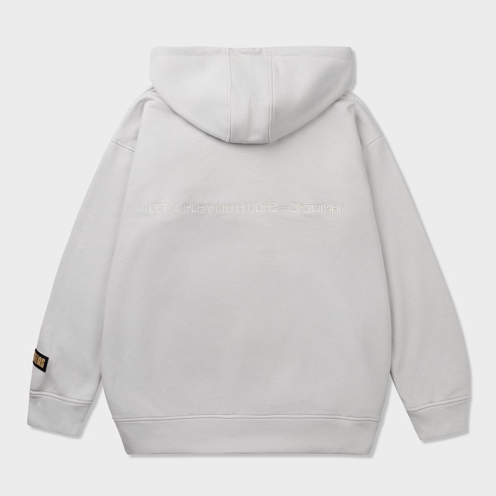 Áo Hoodie UDAS unisex dành cho nam và nữ có mũ form rộng BASIC - Xám xi măng