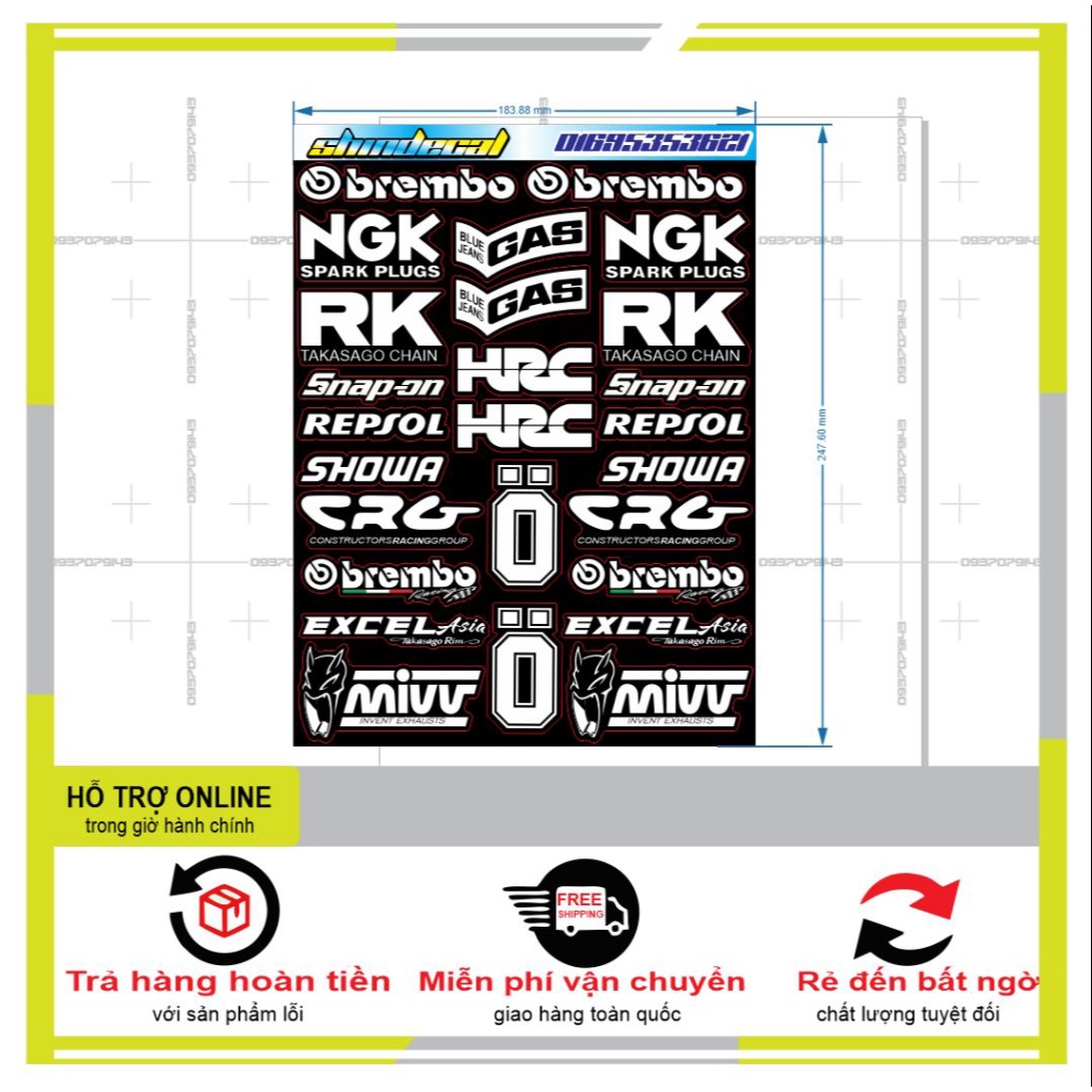 26 LOGO STICKER TRẮNG ĐEN 06 - DUNG DECAL