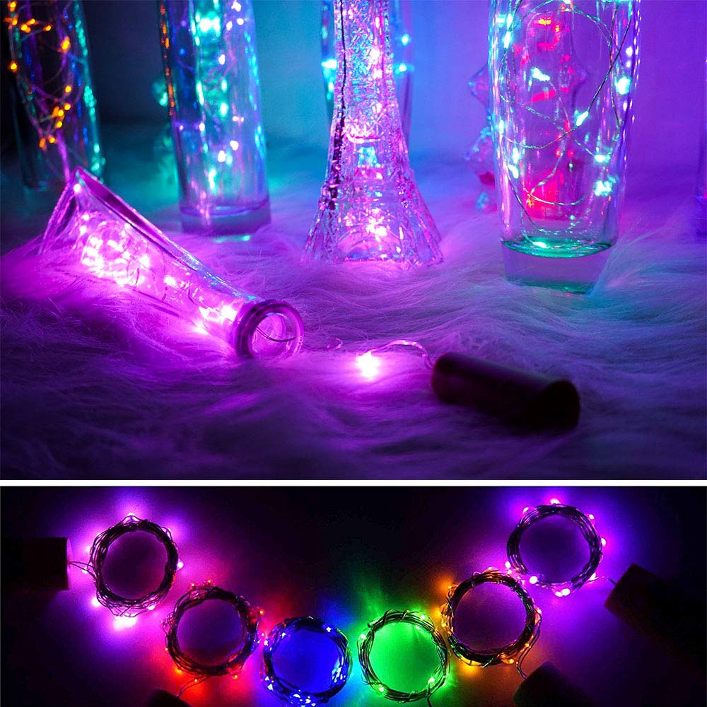 Dây Đèn Led 1M 2M 3M Hình Nút Bần Chai Rượu Chạy Bằng Pin Dùng Trang Trí Trong Nhà / Ngoài Trời