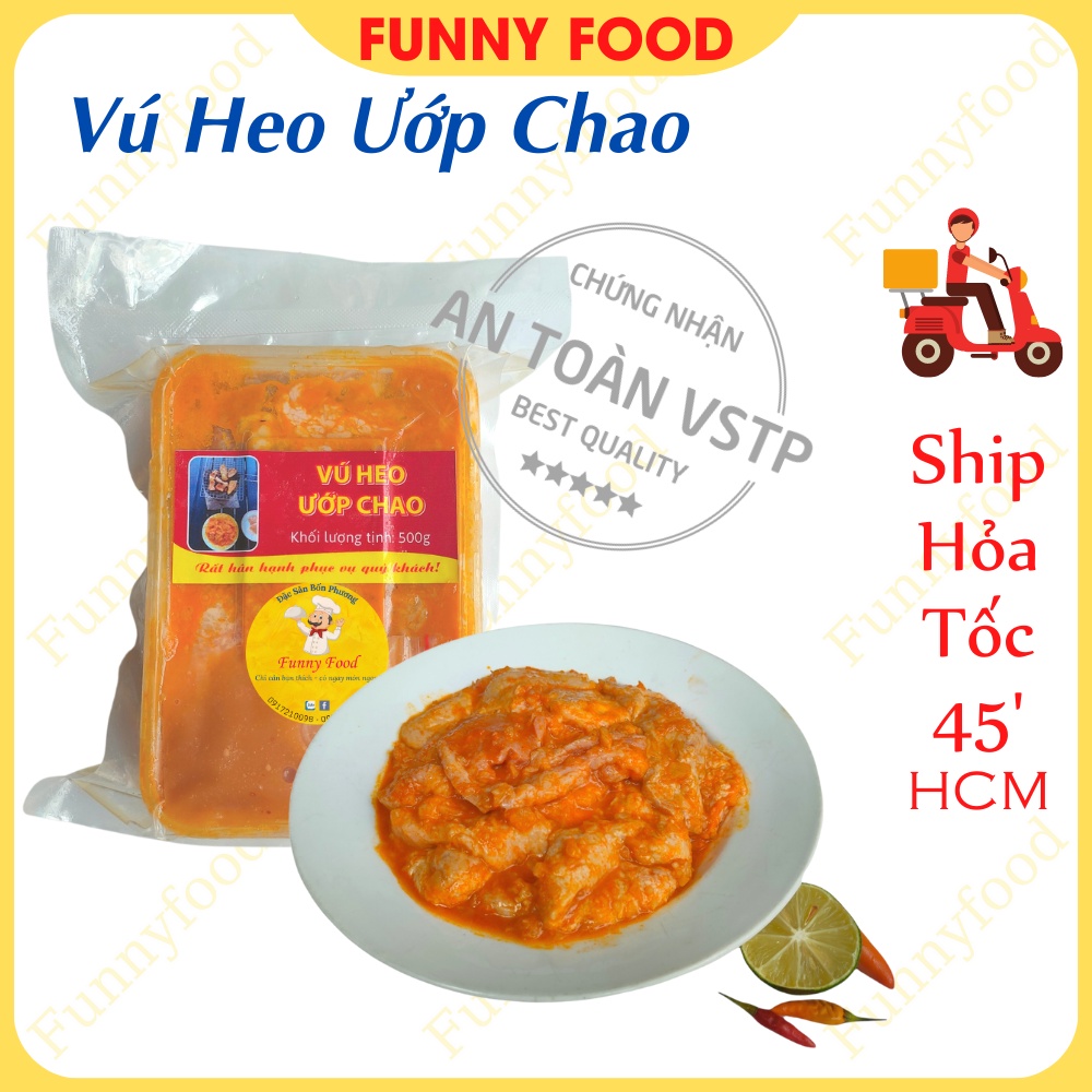Vú Heo Ướp Chao  - Tươi Chưa Ướp 500g – Tặng kèm Nước Chấm  – Funnyfood