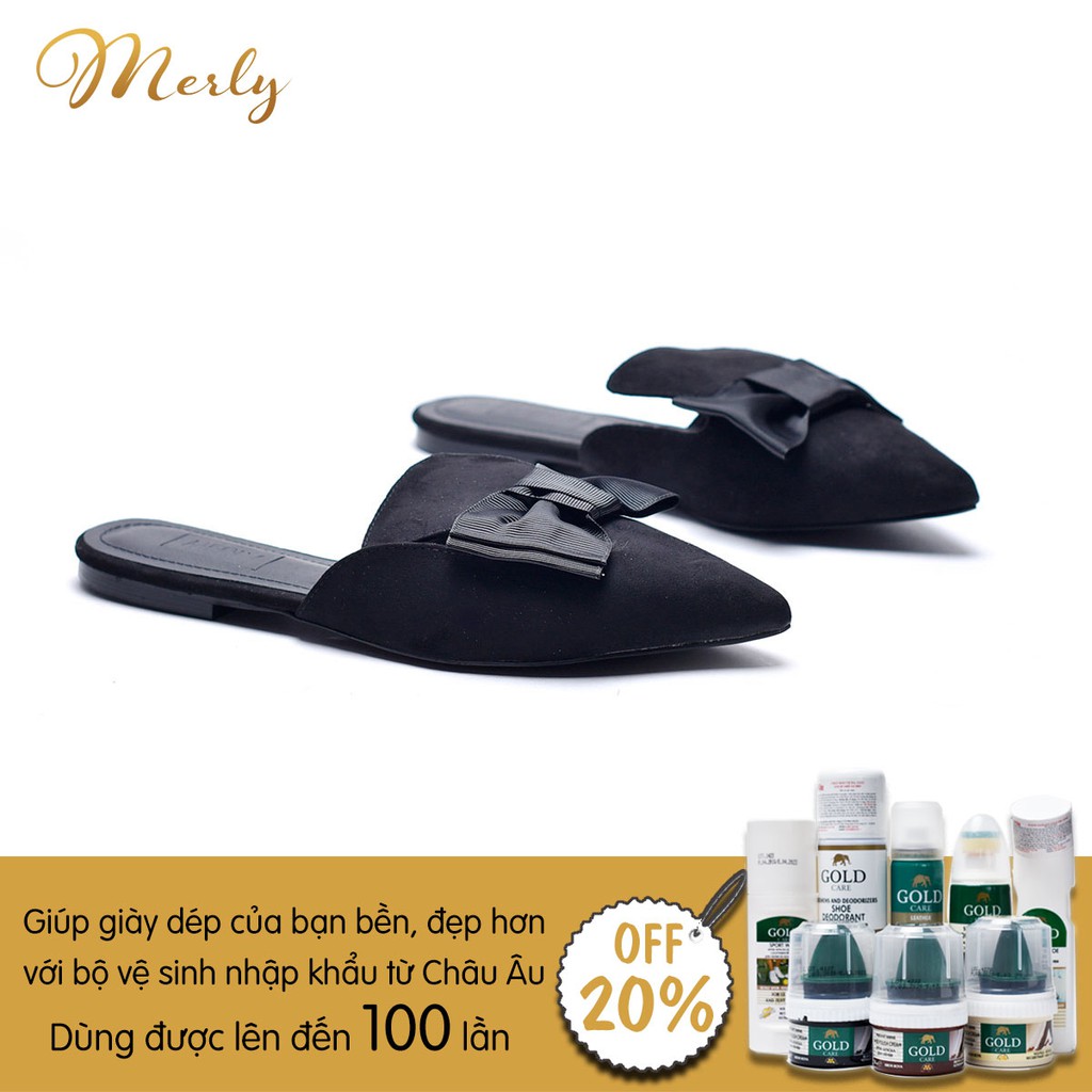 Dép sabo nữ đính nơ Merly 1154, dép sục nữ thời trang, Dép nư size đại, Dép bệt nữ nơ