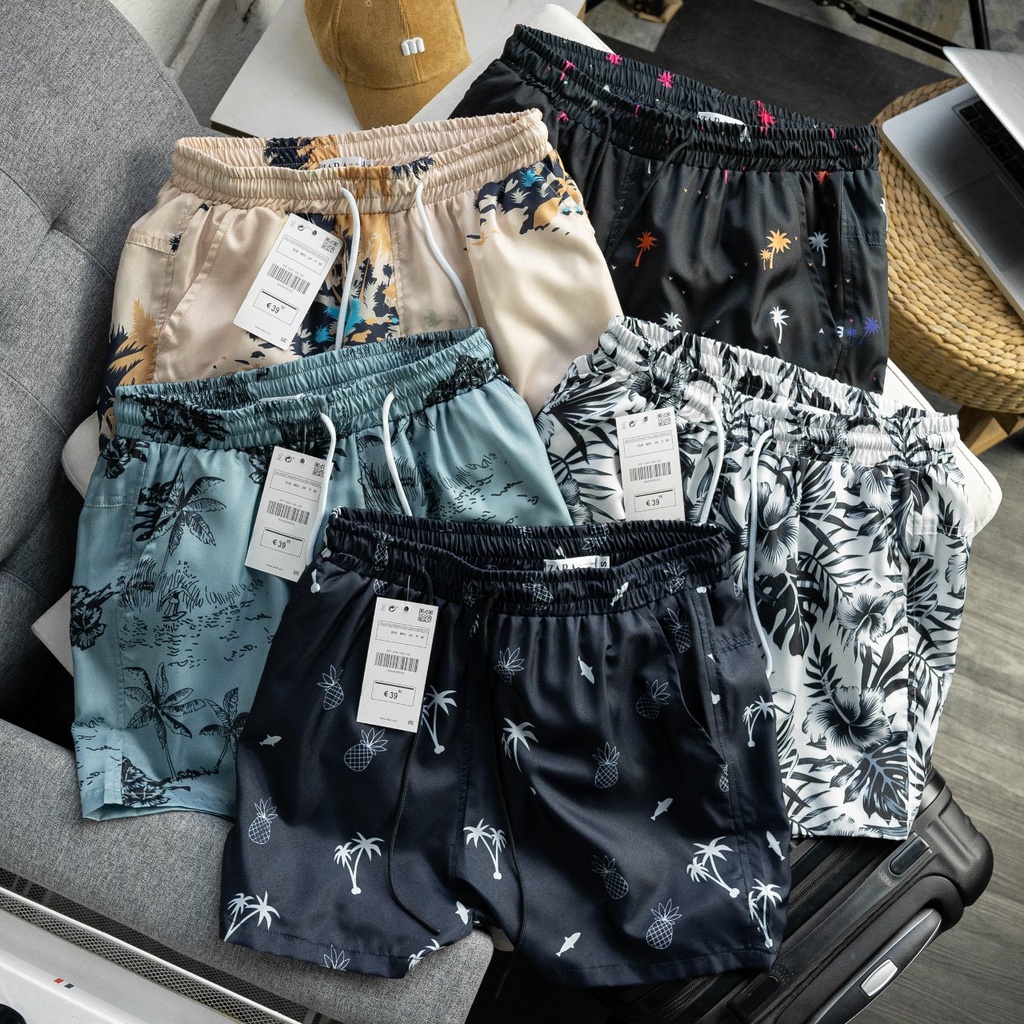 Quần Short nam đi biển họa tiết ZR,Hàng VNXK