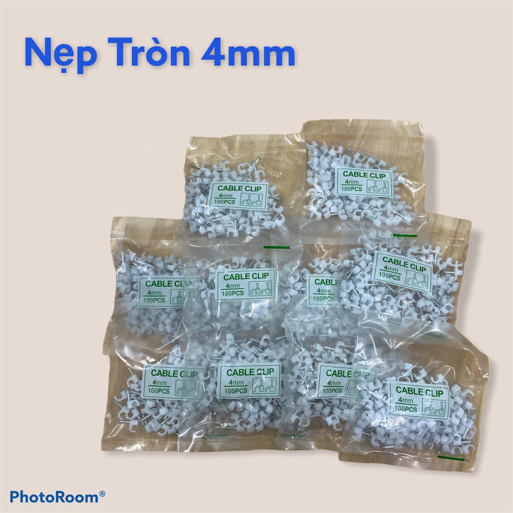 Nẹp tròn 4mm.Nẹp dây điện 1 gói gồm 100 cái