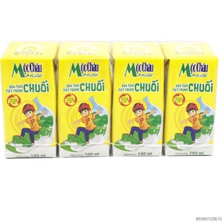 VỈ 4 HỘP SỮA TƯƠI MỘC CHÂU CHUỐI 180ML