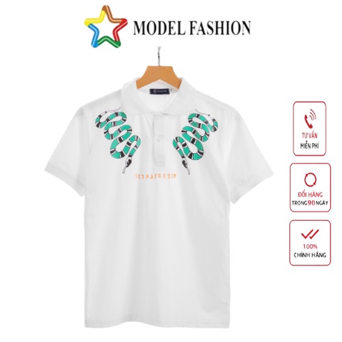 Áo polo nam cổ bẻ in hình hoạ tiết Rắn Model Fashion