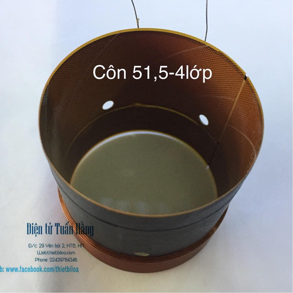 Côn loa bass 51,5 4 lớp(coil loa 51,5 4 lớp )