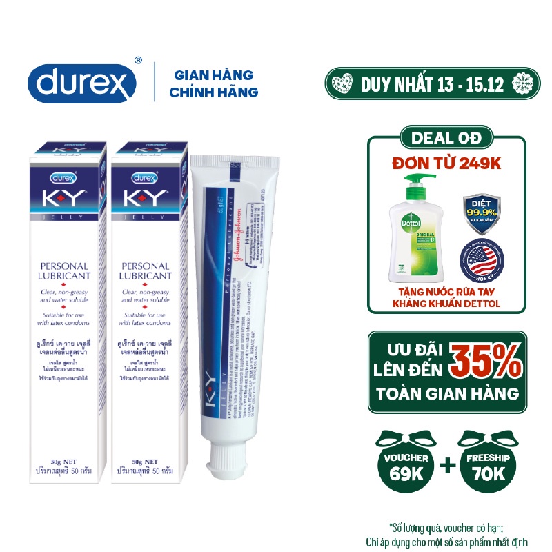 Bộ 2 gel bôi trơn Durex K-Y Jelly 50g/hộp