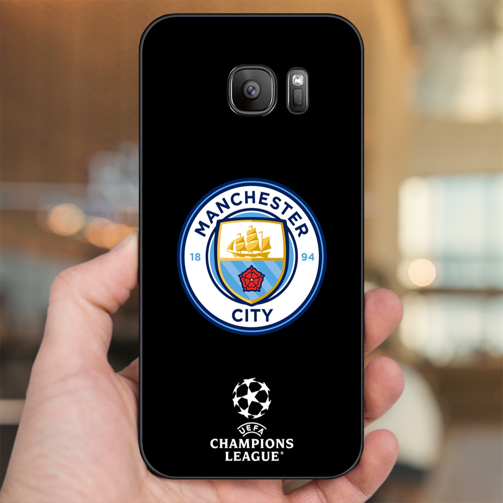 Ốp lưng Samsung S6, S6 Edge, S6 Edge Plus, S7, S7 Edge viền đen in hình Manchester City MC