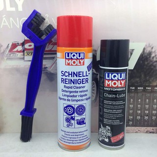Bộ xịt vệ sinh sên, dưỡng sên Liqui Moly 250ml và cọ chải sên