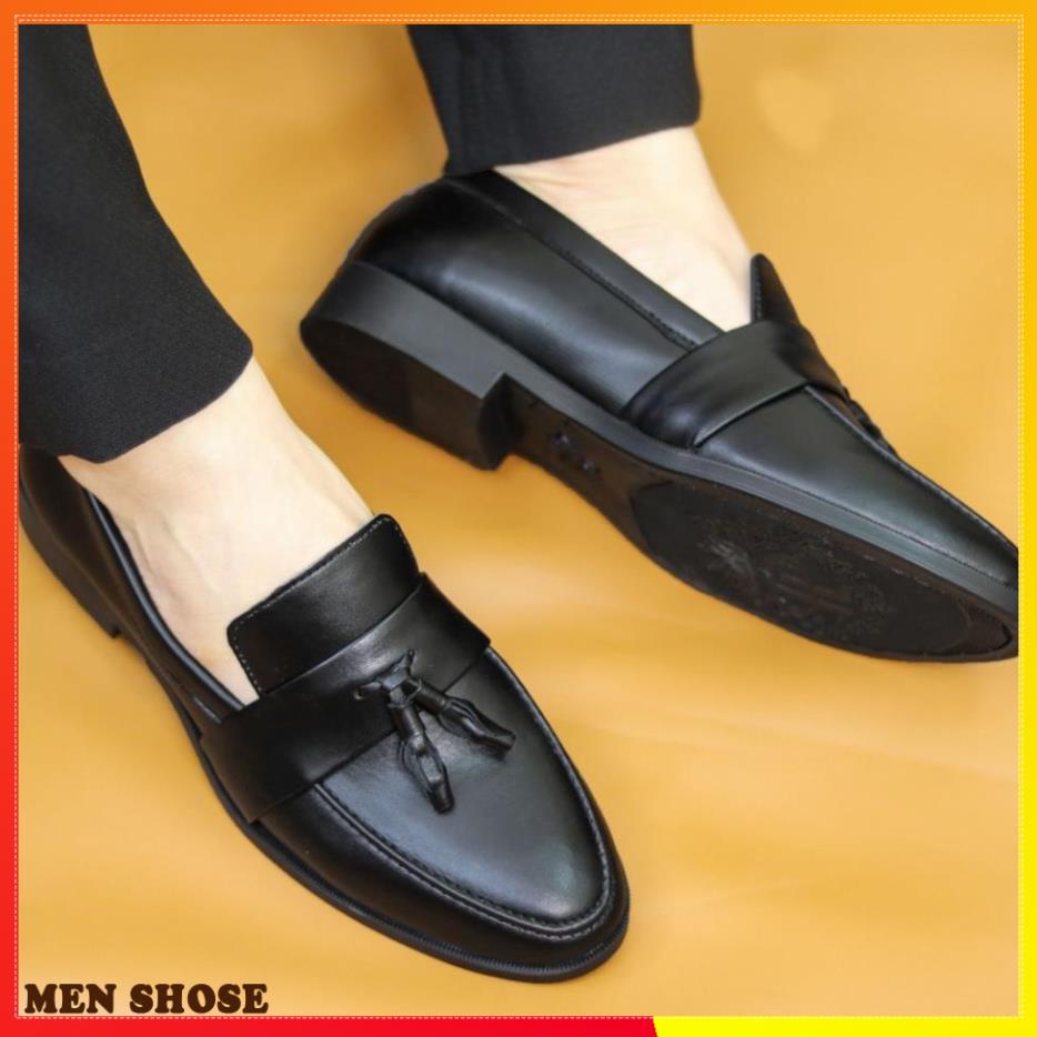 Giày Lười Nam Da Lì Đơn Giản Có Chuông   Mã L192