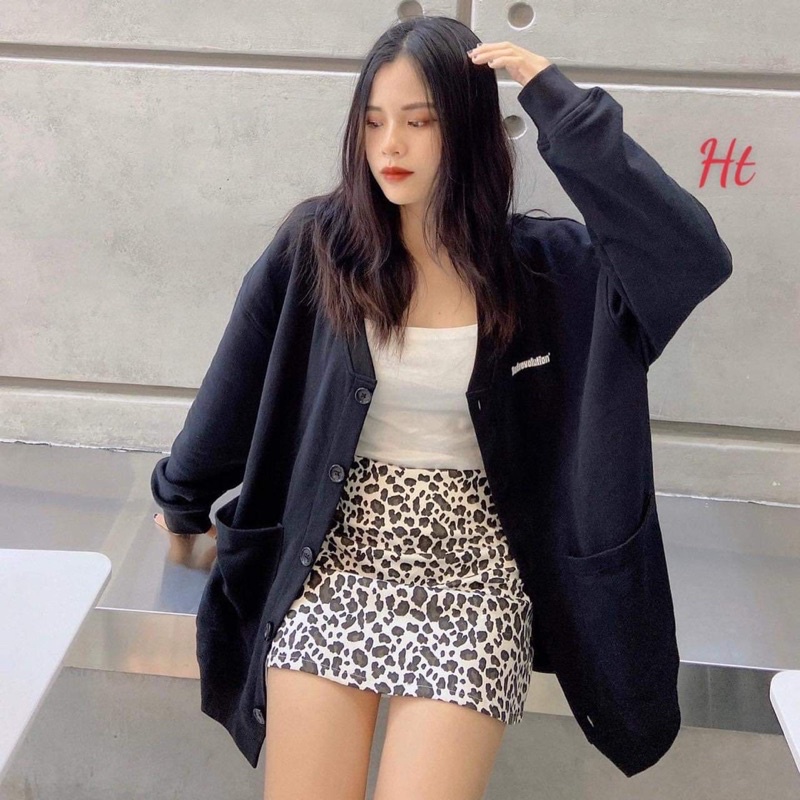 Áo cadigan lô gô chữ BAD HT12