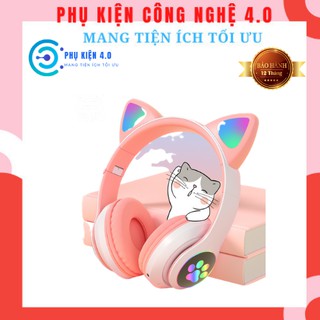 Tai Nghe Bluetooth Mèo Chụp Có Đèn Led