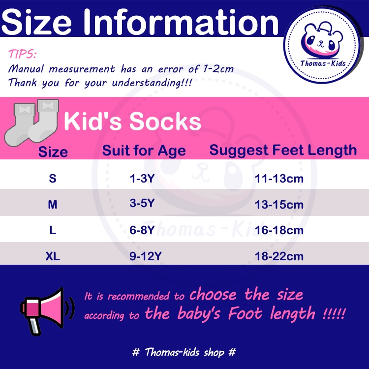 [THOAMS KIDS] Set 5 Đôi Vớ Cotton Thấm Hút Mồ Hôi In Họa Tiết Hoạt Hình Thời Trang Cho Bé Trai Và Gái
