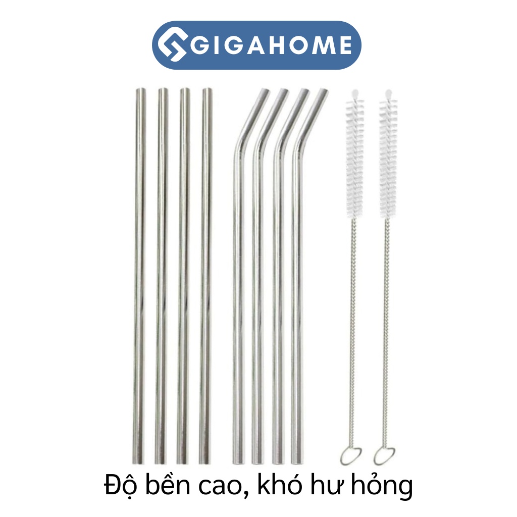Bộ 5 Món Ống Hút Kim Loại Đủ Size Kèm Cọ Rửa Và Hộp Đựng Tiện Lợi GIGAHOME 7828